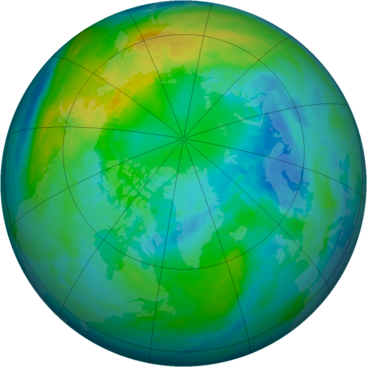 Arctic ozone map for 18 October 1979